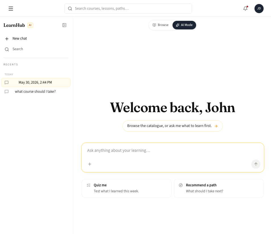 AI Mode conversational learning interface